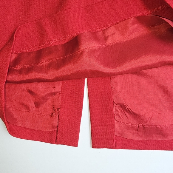 NWT •JONES BASICS • Jones New York BORDEUX •VINTAGE 90s Red Fitted Skirt - Picture 5 of 8
